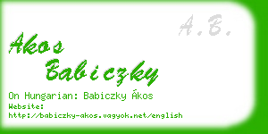 akos babiczky business card
